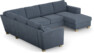 Friday - Hörnsoffa, 2+3-sits med schäslong höger - Blå