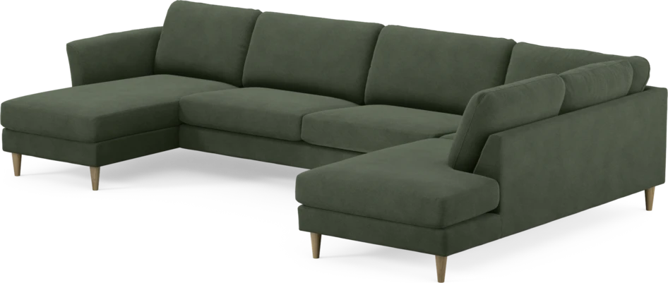 Bridge - 3-sits soffa med schäslong vänster och divan höger - Grön