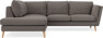 Madison - 2-sits soffa med divan vänster - Brun