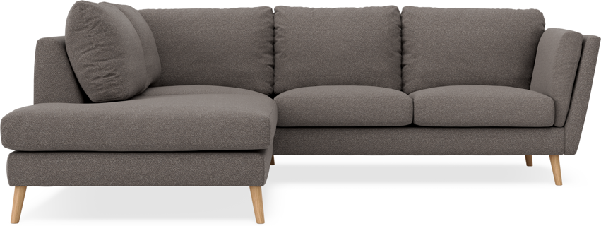 Madison - 2-sits soffa med divan vänster - Brun