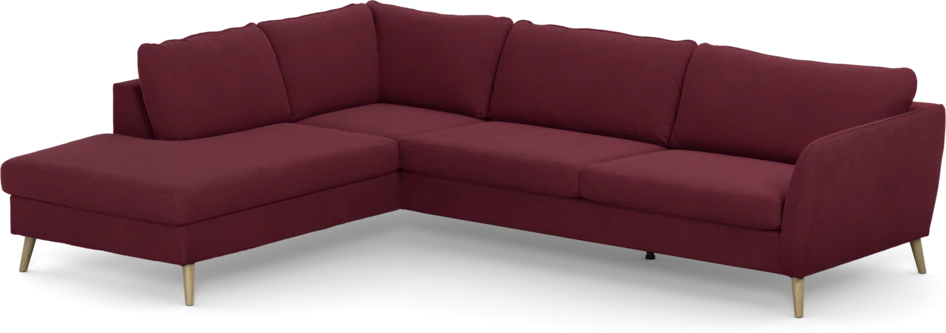 County - 2,5-sits soffa med divan vänster - Röd