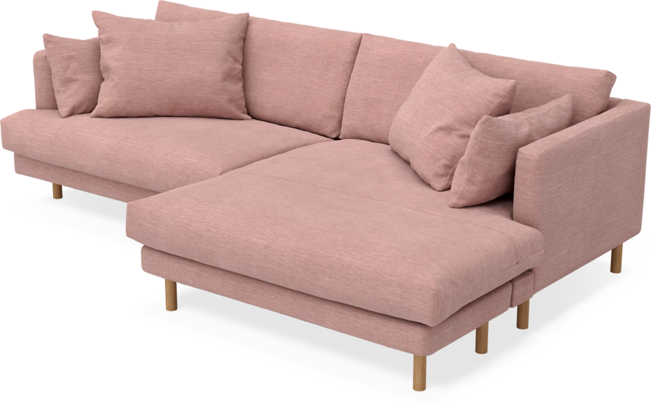 Harper - 4-sits med schäslong XL höger - Rosa