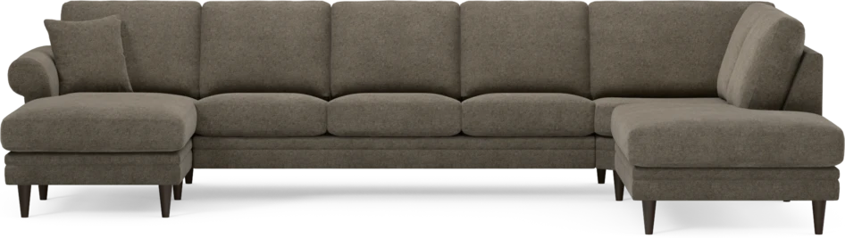 Eden - 3-sits soffa med schäslong vänster och divan höger - Brun