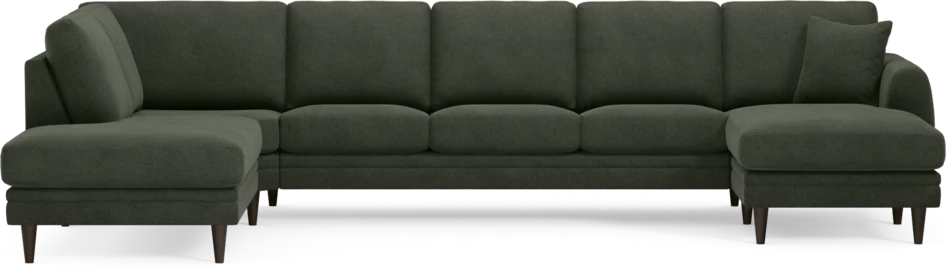 Eden - 3-sits soffa med divan vänster och schäslong höger - Grön
