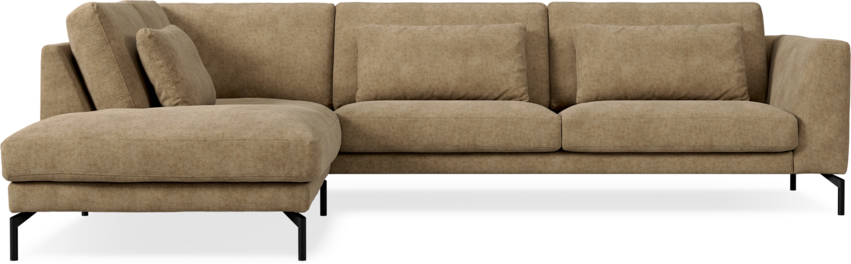 Willow - 3-sits soffa med divan vänster, fast klädsel - Brun