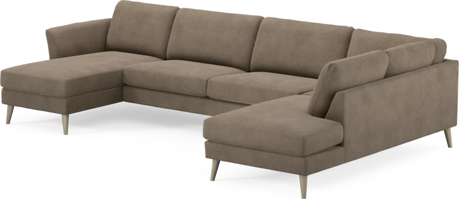 Bridge - 3-sits soffa med schäslong vänster och divan höger - Brun