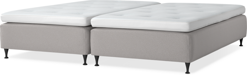 Delux Sense - Ramsäng, dubbelsäng med bäddmadrass - Grå