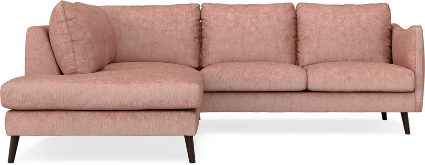 Madison - 2-sits soffa med divan vänster - Röd