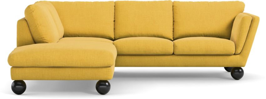 Madison Lux - 2-sits soffa med divan vänster - Gul