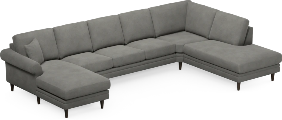 Eden - 3-sits soffa med schäslong vänster och divan höger - Grå
