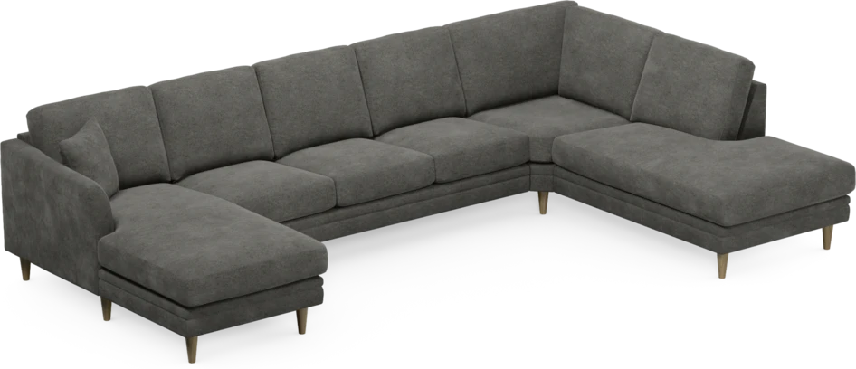 Eden - 3-sits soffa med schäslong vänster och divan höger - Grå