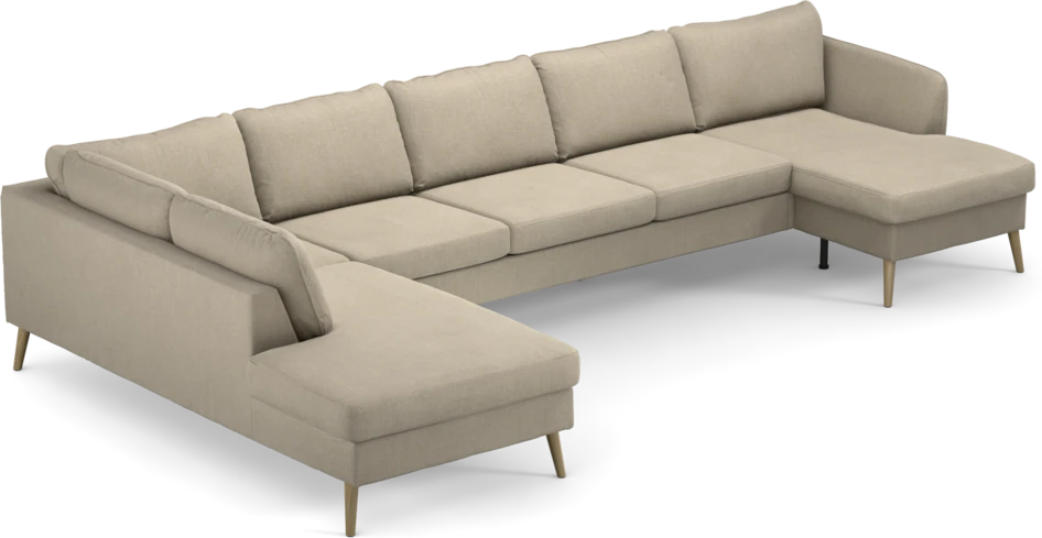 County - 4-sits soffa med divan vänster och schäslong höger - Beige