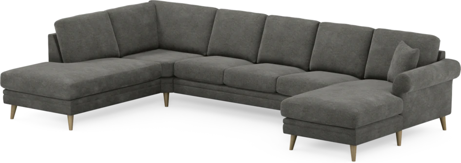 Eden - 3-sits soffa med divan vänster och schäslong höger - Grå