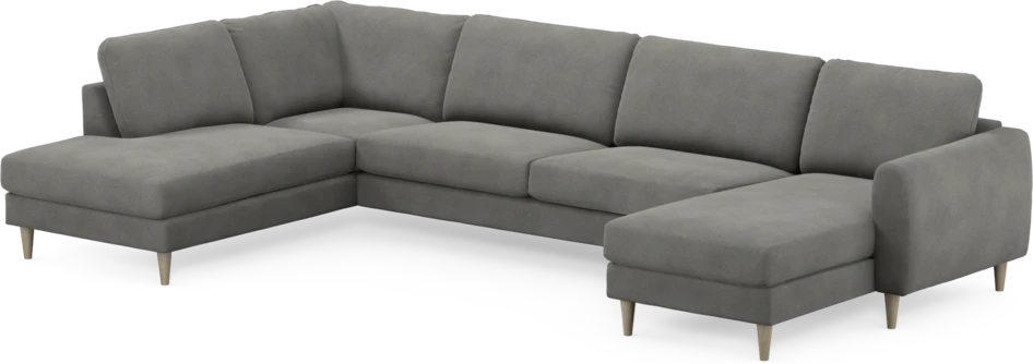 Bridge - 3-sits soffa med divan vänster och schäslong höger - Grå
