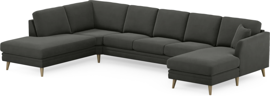 Eden - 3-sits soffa med divan vänster och schäslong höger - Grå