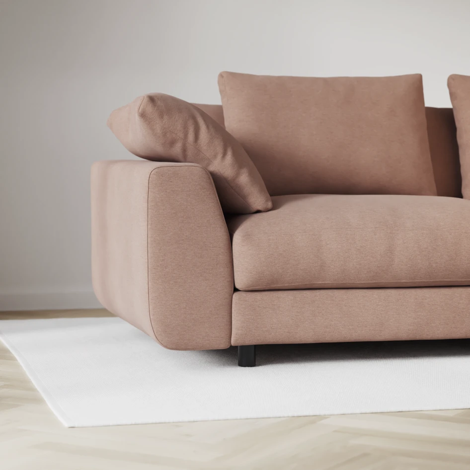 Amie - 3-sits med schäslong höger - Rosa