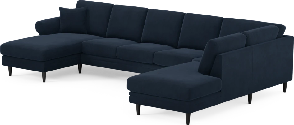 Eden - 3-sits soffa med schäslong vänster och divan höger - Blå