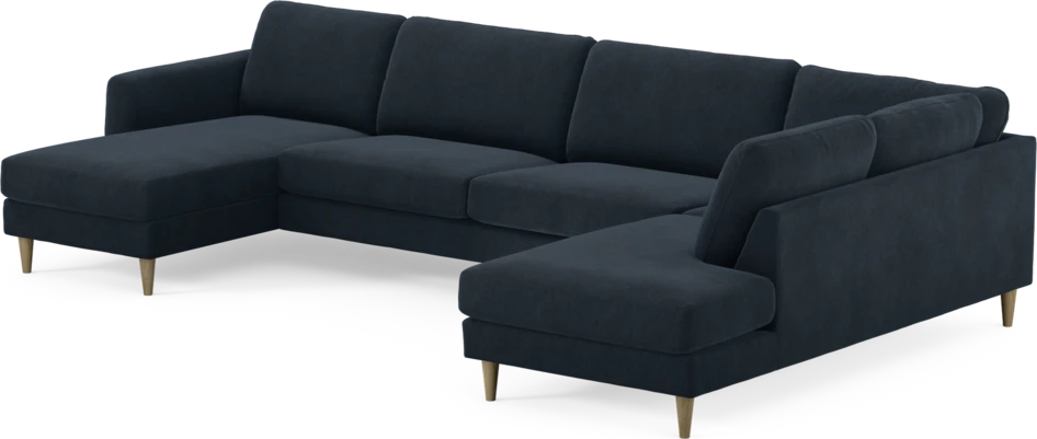 Bridge - 3-sits soffa med schäslong vänster och divan höger - Blå