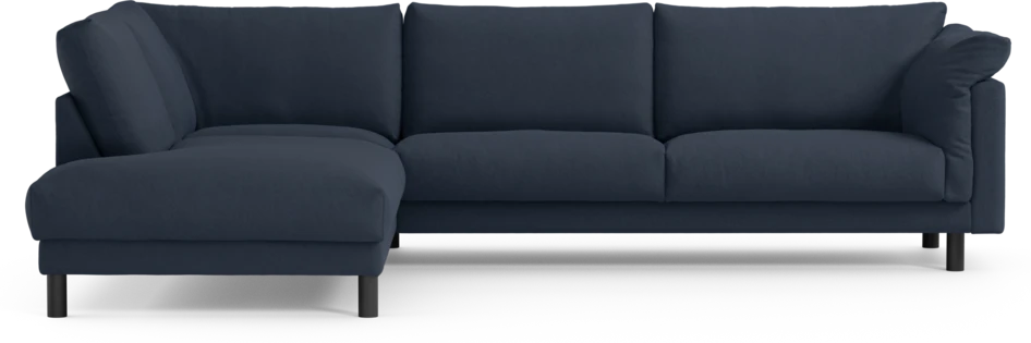 Cherrie - 3-sits soffa med divan vänster, fast klädsel - Blå