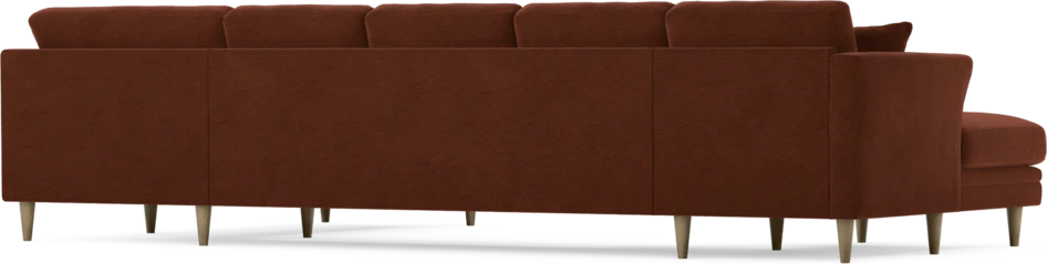 Eden - 3-sits soffa med schäslong vänster och divan höger - Orange