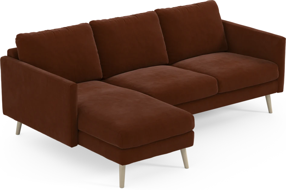 Madison Lux - 2-sits soffa med schäslong vänster - Orange