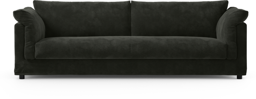 Cherrie - 4-sits soffa, hel dyna och kappa - Svart