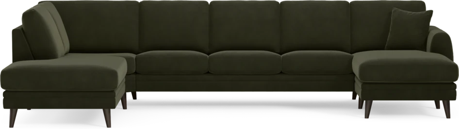 Eden - 3-sits soffa med divan vänster och schäslong höger - Grön