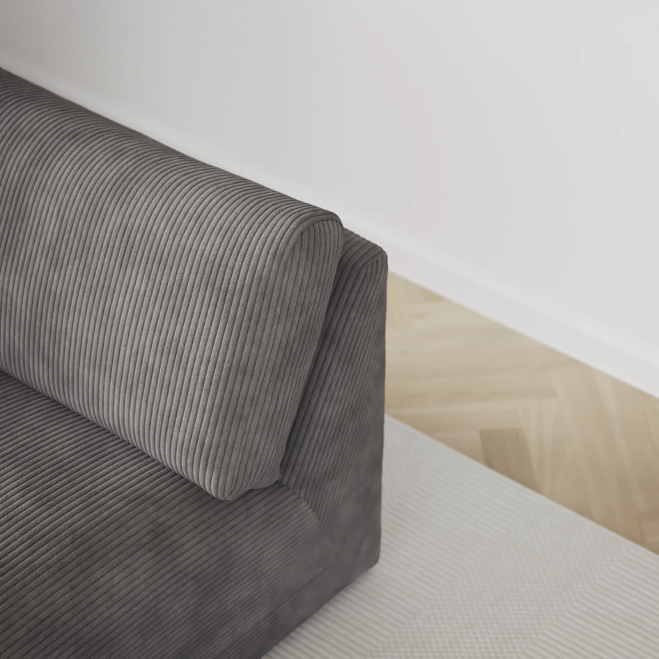 Free - 1,5-sits med armstöd vänster - Grå