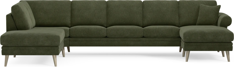 Eden - 3-sits soffa med divan vänster och schäslong höger - Grön