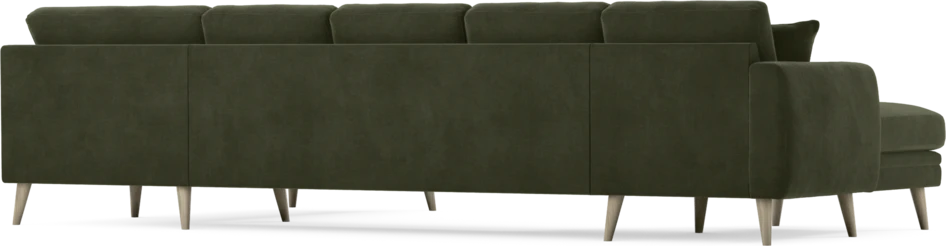 Eden - 3-sits soffa med schäslong vänster och divan höger - Grön