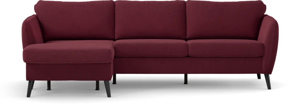 County - 3-sits soffa med flyttbar schäslong - Röd