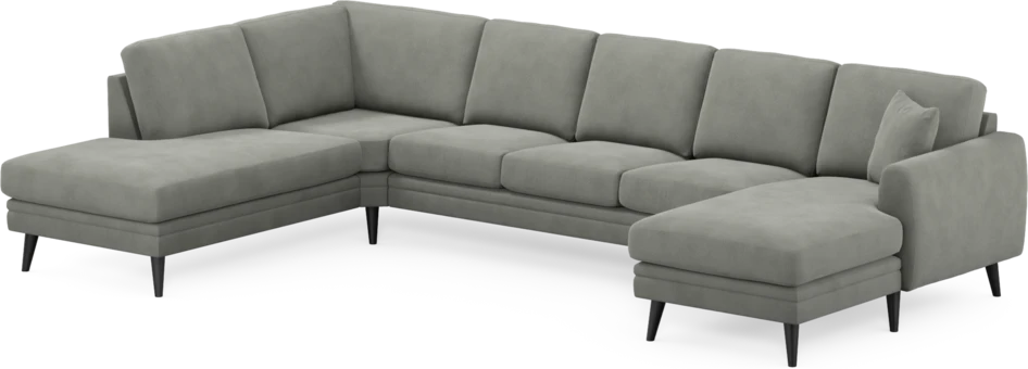 Eden - 3-sits soffa med divan vänster och schäslong höger - Grå