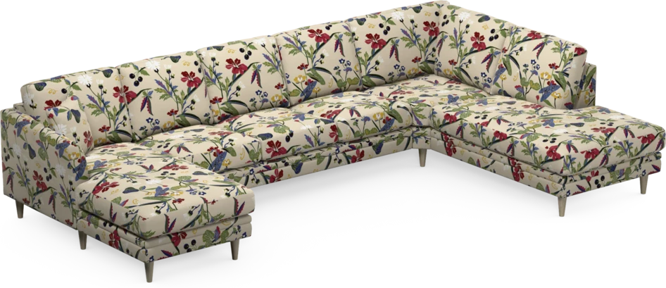 Eden - 3-sits soffa med schäslong vänster och divan höger - Flerfärgad