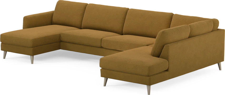 Bridge - 3-sits soffa med schäslong vänster och divan höger - Gul