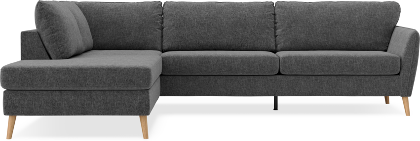 County - 2,5-sits soffa med divan vänster - Grå