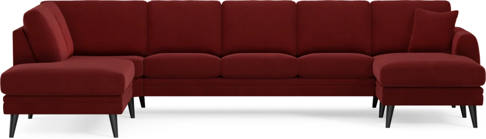 Eden - 3-sits soffa med divan vänster och schäslong höger - Röd