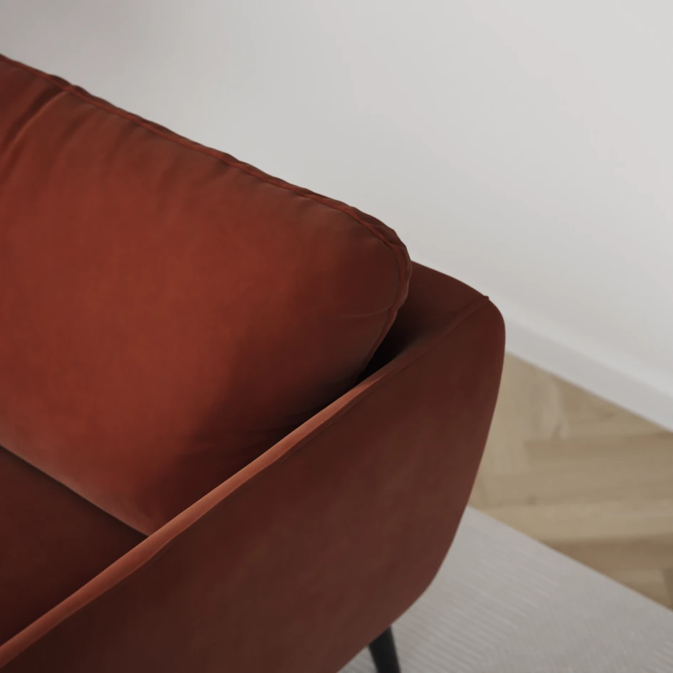 Madison Lux - 2-sits soffa med divan vänster - Röd