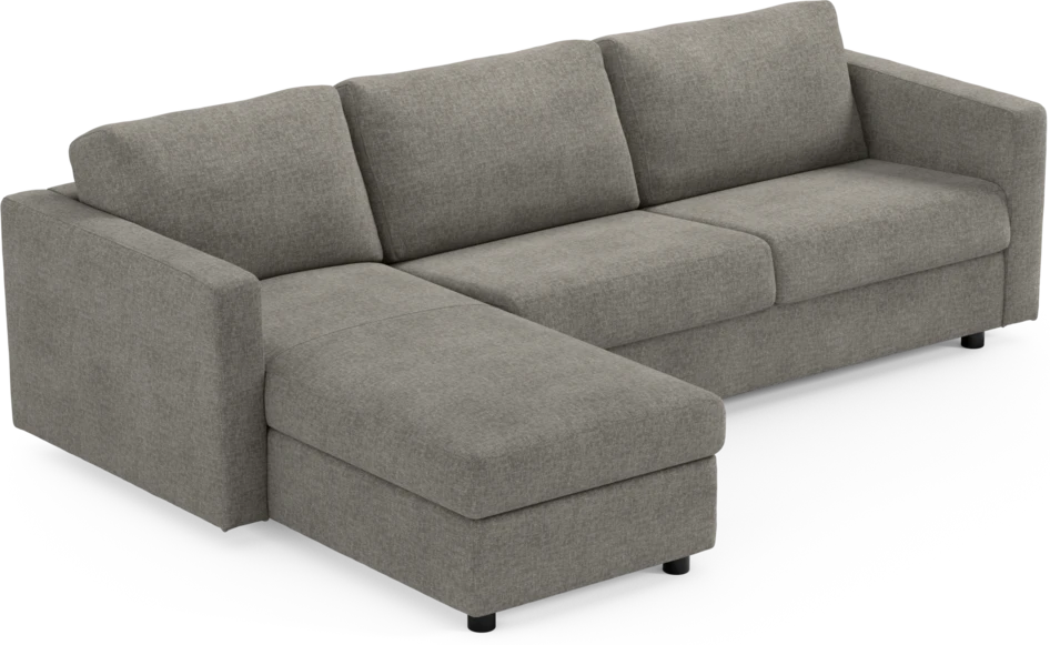 Lindö - Bäddsoffa 2,5-sits med schäslong, vändbar - Grå