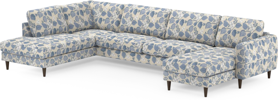 Bridge - 3-sits soffa med divan vänster och schäslong höger - Blå