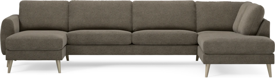 Bridge - 3-sits soffa med schäslong vänster och divan höger - Brun