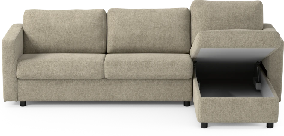 Lindö - Bäddsoffa 2,5-sits med schäslong, vändbar - Beige