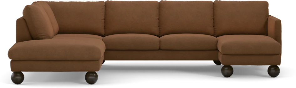 Madison Lux - 2-sits soffa med divan vänster och schäslong höger - Brun