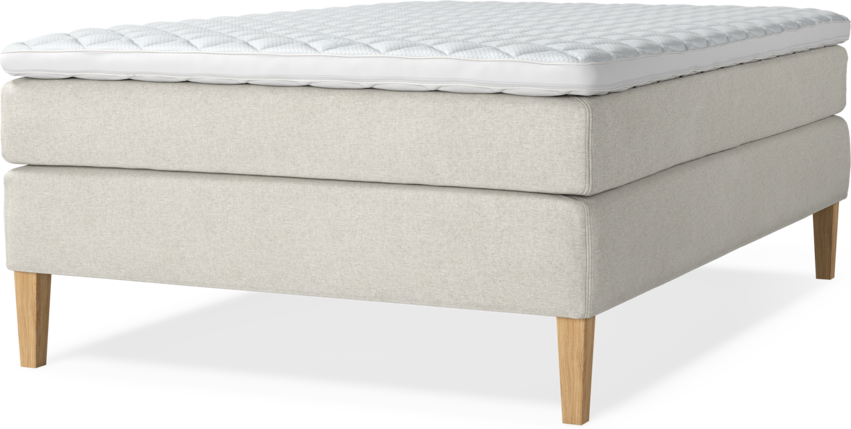 Delux Sense - Kontinentalsäng, enkelsäng 140 cm med bäddmadrass - Beige