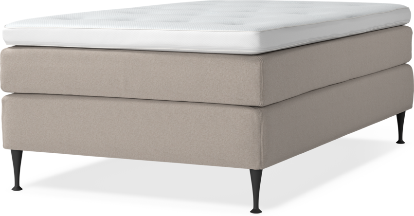 Delux Sense - Kontinentalsäng, enkelsäng 120 cm med bäddmadrass - Beige