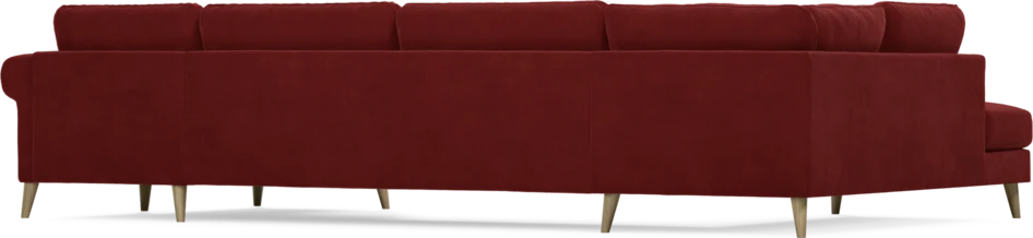 Bridge - 3-sits soffa med divan vänster och schäslong höger - Röd