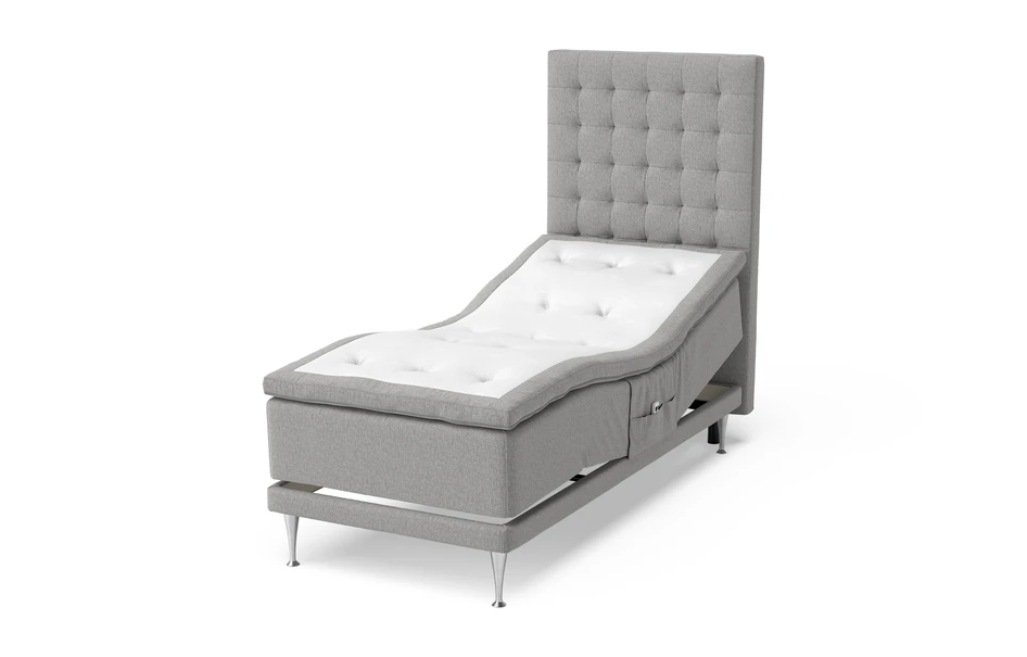 Sense Delux - Ställbar säng, enkelsäng med bäddmadrass Sleep Delux - Grå