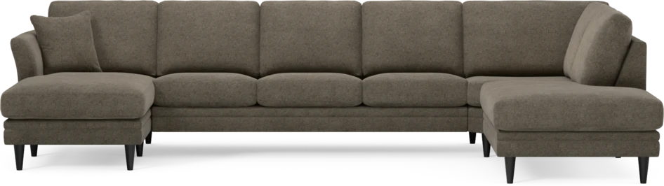 Eden - 3-sits soffa med schäslong vänster och divan höger - Brun