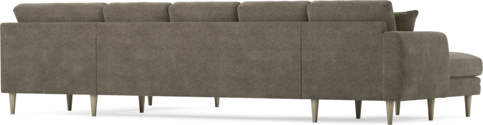 Eden - 3-sits soffa med schäslong vänster och divan höger - Brun