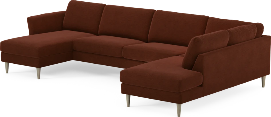 Bridge - 3-sits soffa med schäslong vänster och divan höger - Orange