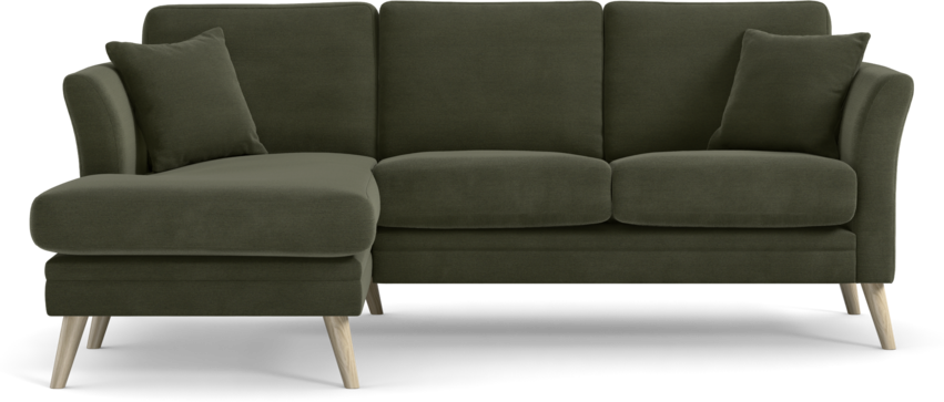 Eden - 2-sits soffa med schäslong - Grön